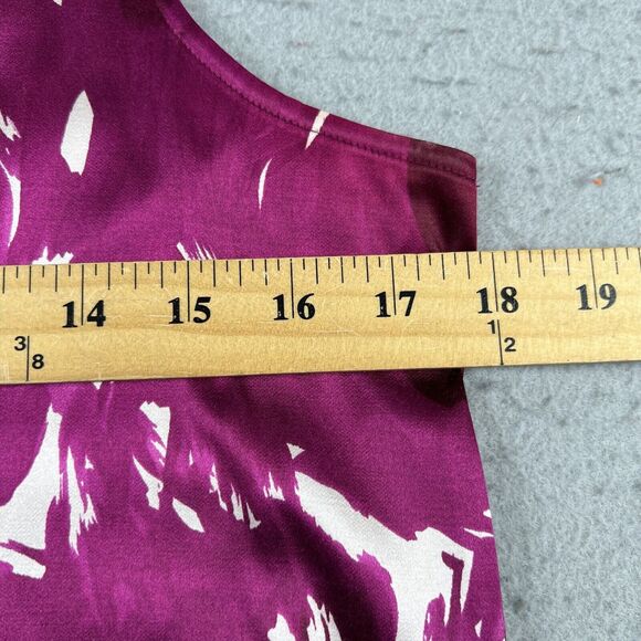 Theory Silk Blend Purple Floral Sleeveless Tank Top Women’s Size Small - Picture 10 of 16